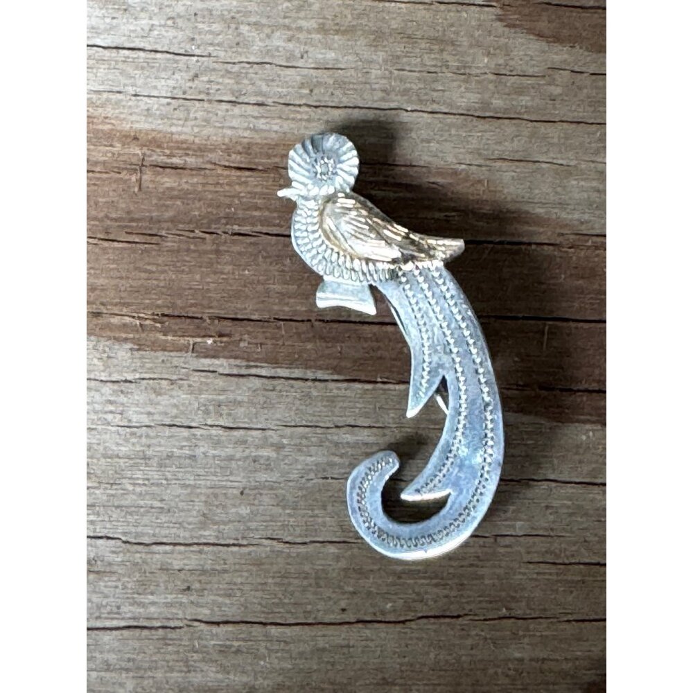 Vintage Sterling Silver Bird Brooch Pin Intricate Design 925 1 1/4" 1.25g - Picture 2 of 12